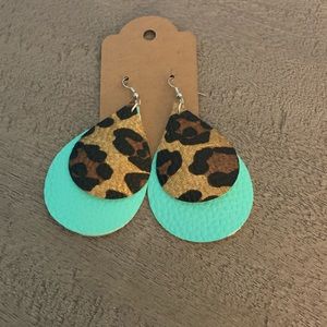 Handmade faux leather eaarings.